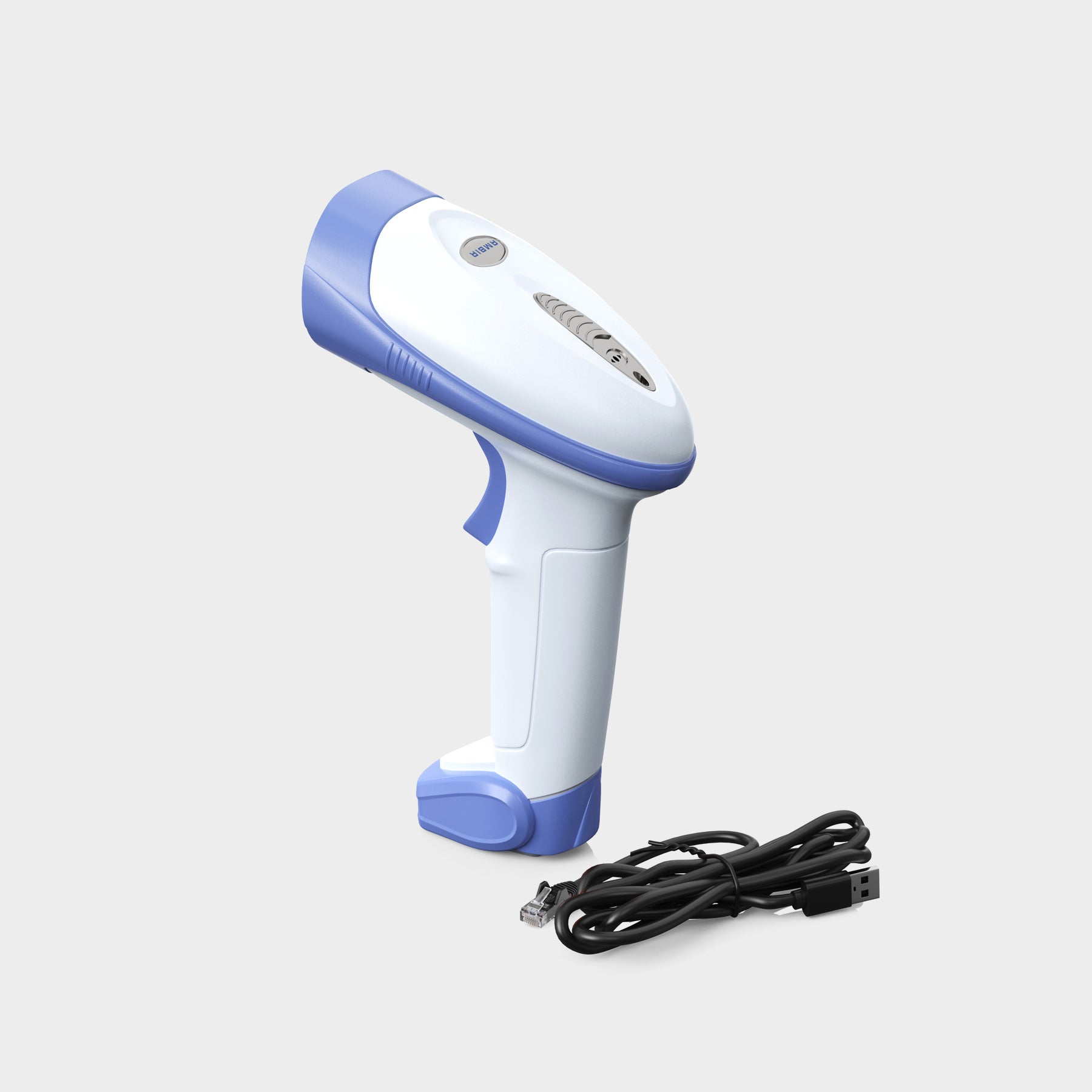 AMBIR BR100 USB Barcode Scanner - White/Blue (BR100-WH)