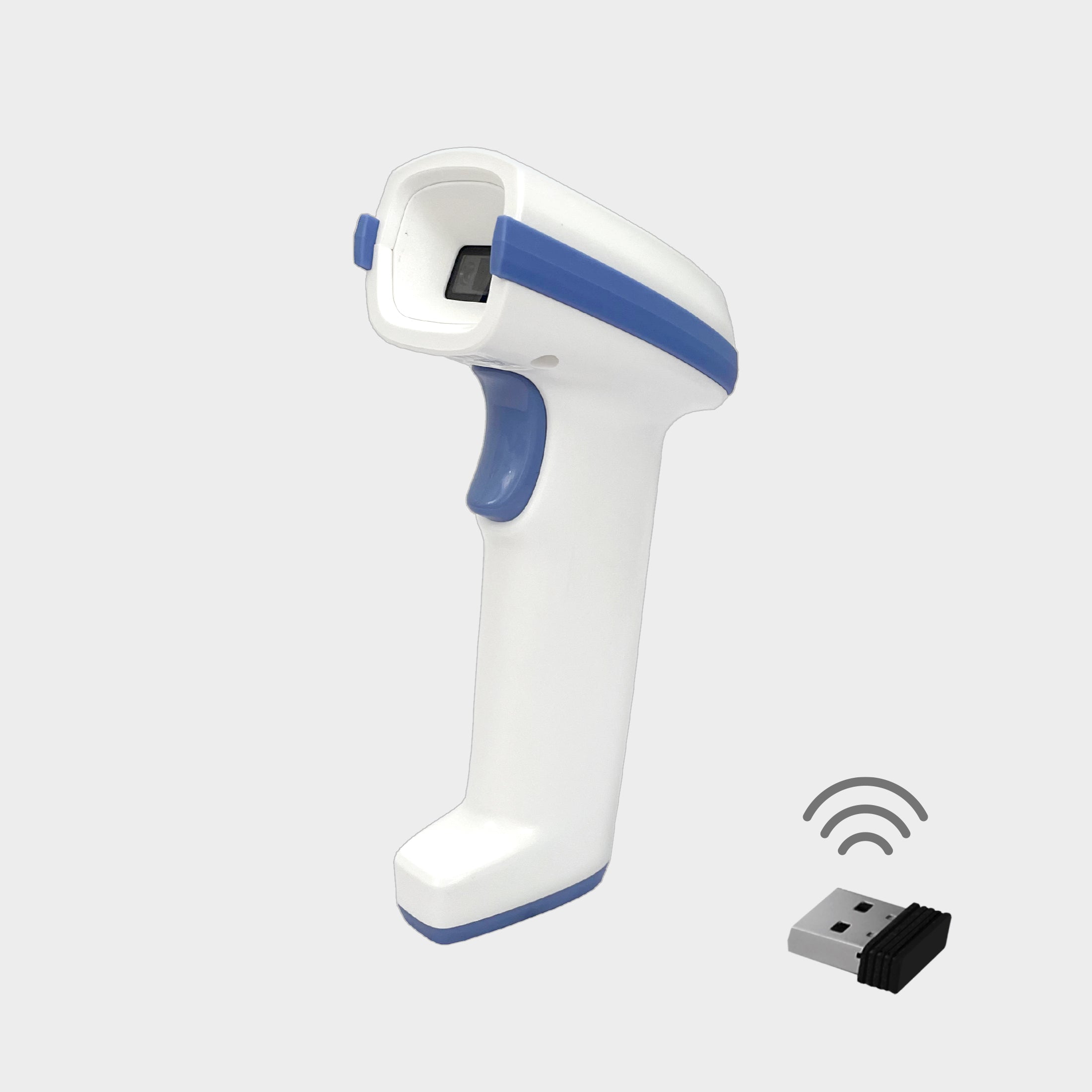 AMBIR BR212 Wireless Healthcare Barcode Scanner - White / Blue (BR212-WH)