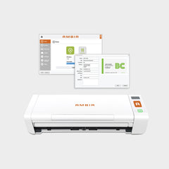 nScan 700gt Hybrid Duplex Document and Card Scanner with Ambirscan Business Card and AmbirScan Receipt software (DS700GT-BR)