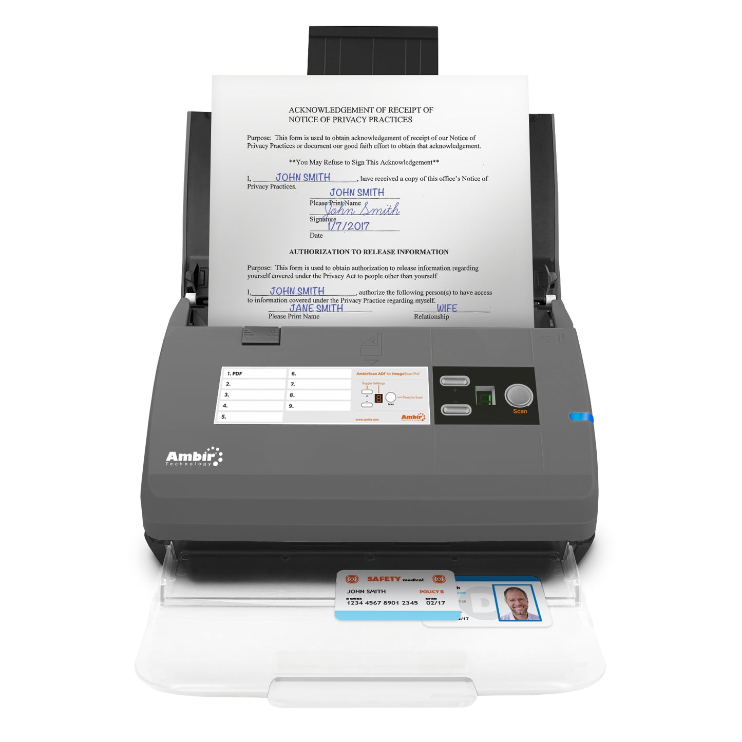ImageScan Pro 830ix with AmbirScan ADF for etherFAX (DS830IX-EF)